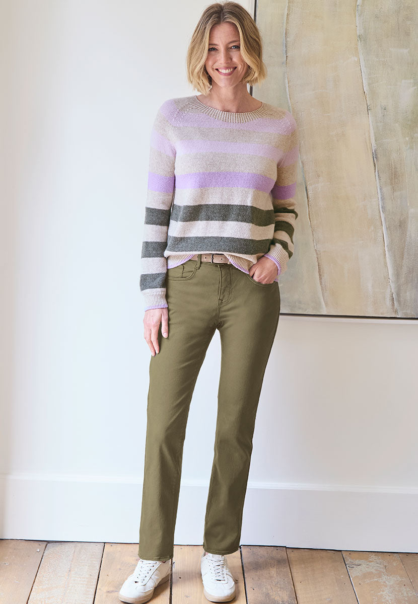 BRAX Premium Denim Carola Jeans - Khaki Front View