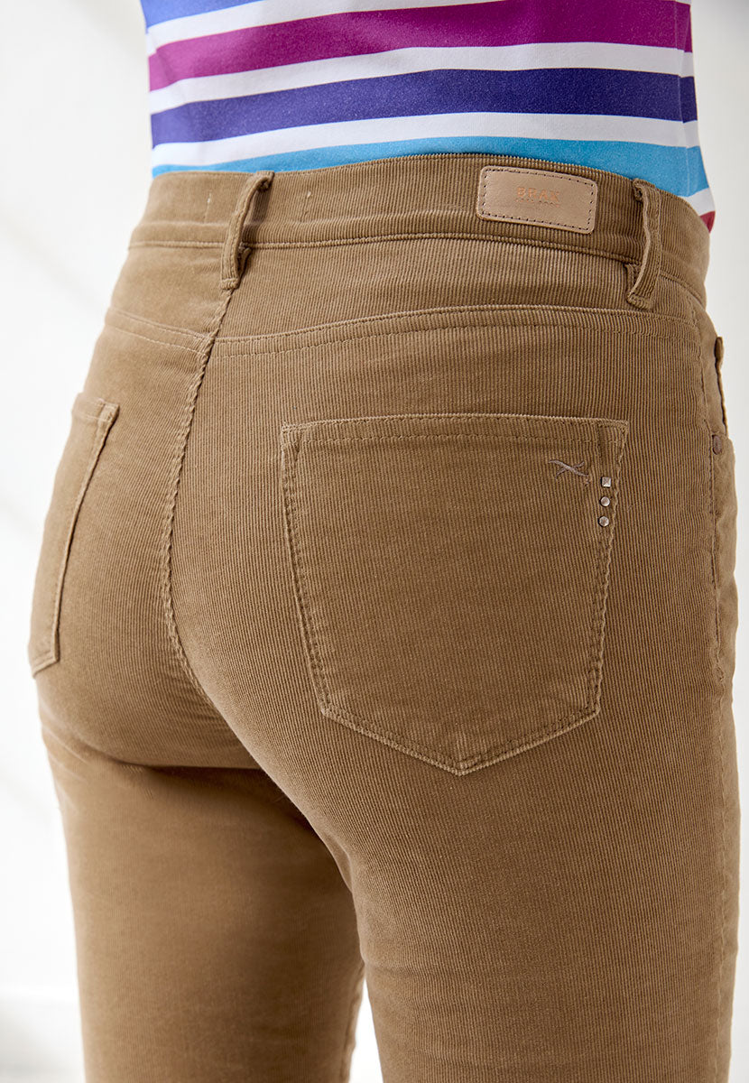 BRAX Premium Cord Carola Fit Trouser - Soft Camel
