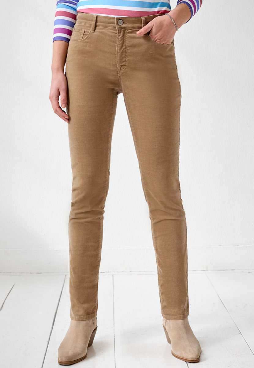 BRAX Premium Cord Carola Fit Trouser - Soft Camel