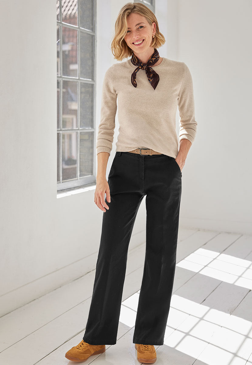 BRAX Maine Winter Dream Trouser Black Front View