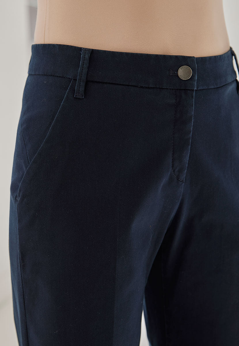 BRAX Maine Winter Dream Trouser Dark Navy Front Detail View