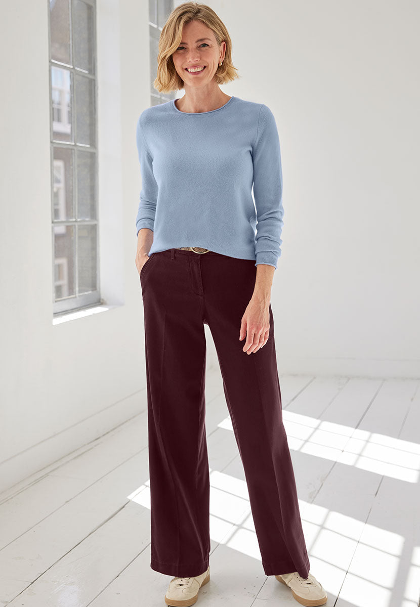 BRAX Maine Winter Dream Trouser - Deep Fig Front View
