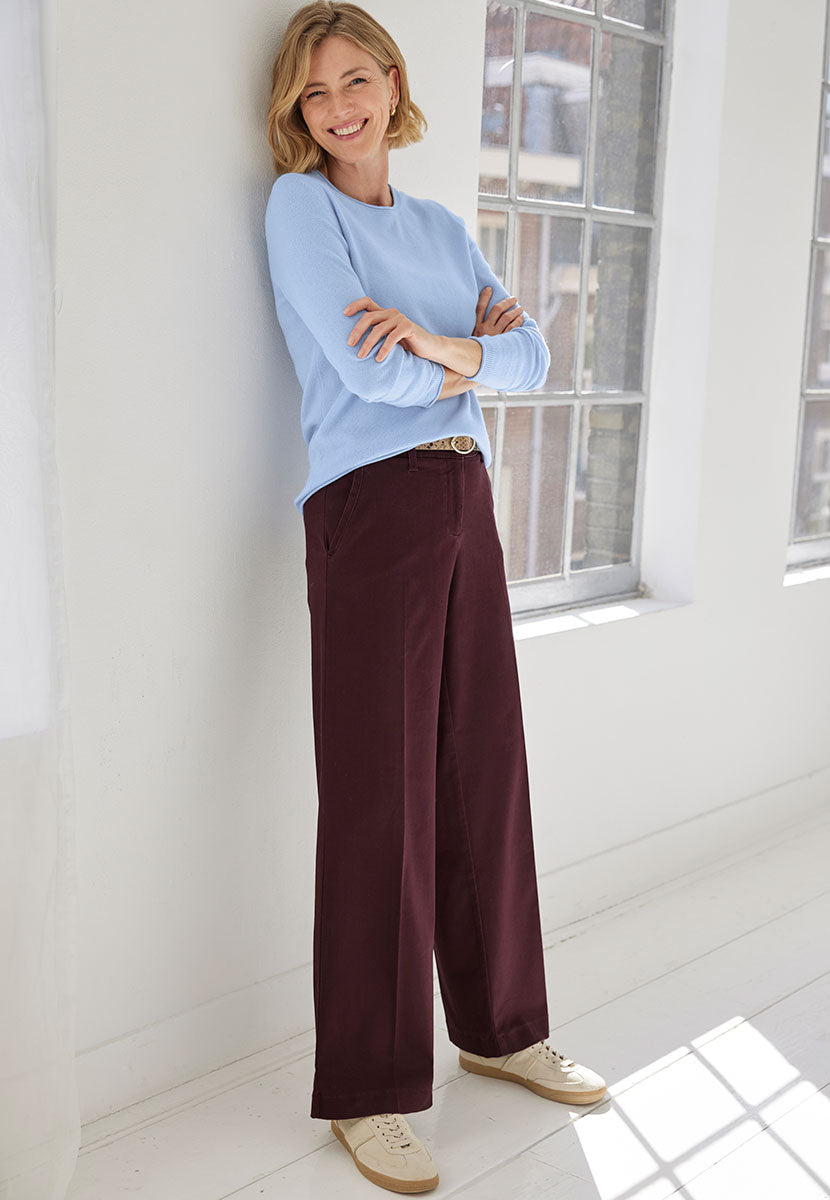 BRAX Maine Winter Dream Trouser - Deep Fig Front View