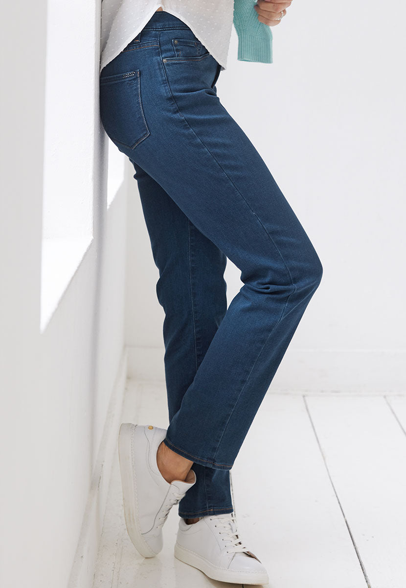 BRAX Premium Denim Mary Fit Jeans 30 Inch Leg - Mid Denim Back View