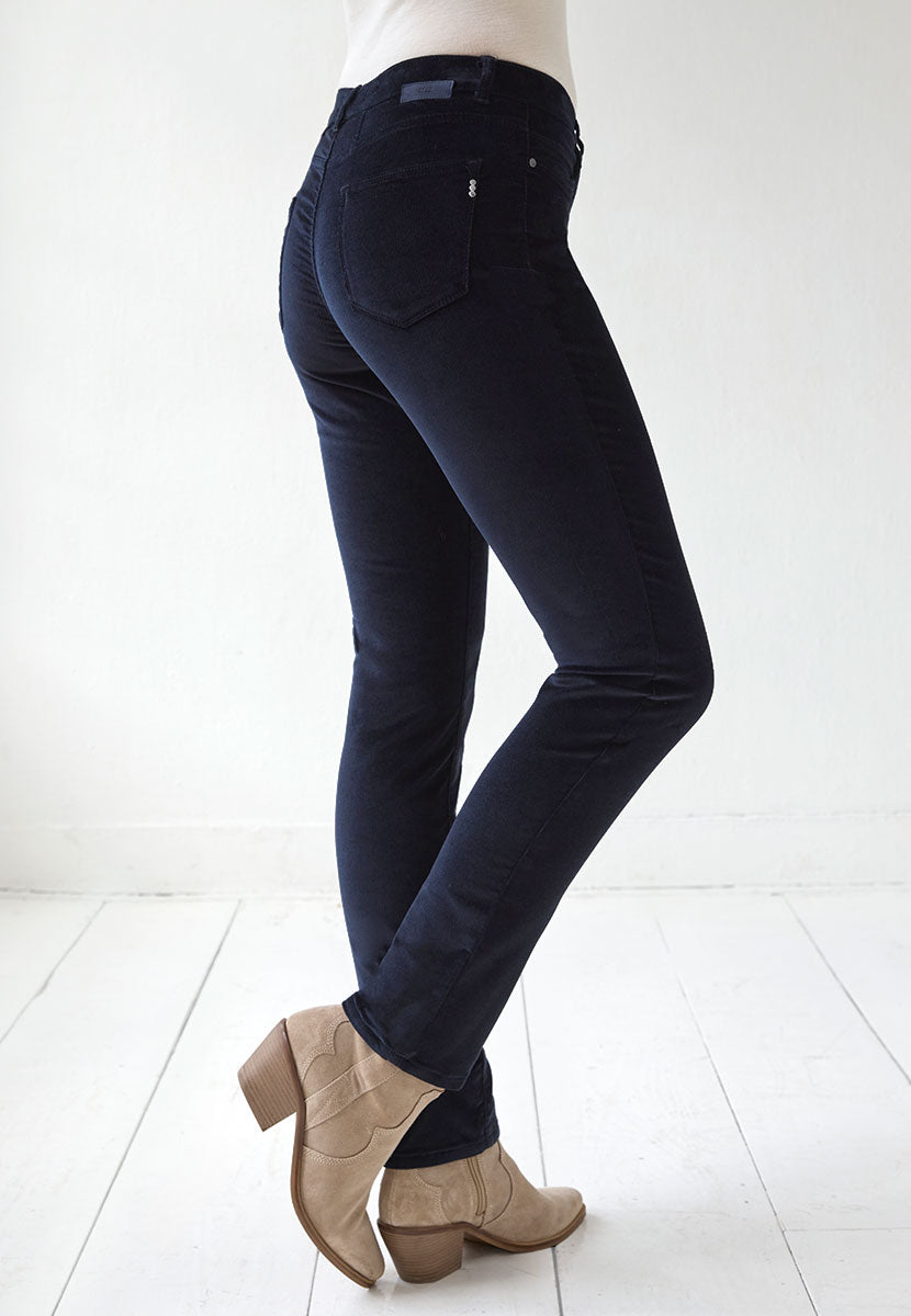 BRAX Premium Cord Mary Fit Trouser - Dark Navy