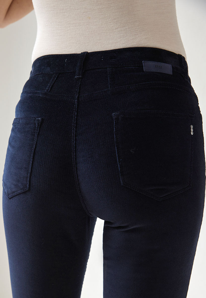 BRAX Premium Cord Mary Fit Trouser - Dark Navy