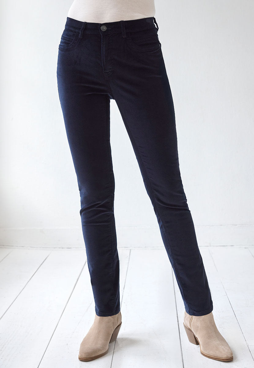BRAX Premium Cord Mary Fit Trouser - Dark Navy