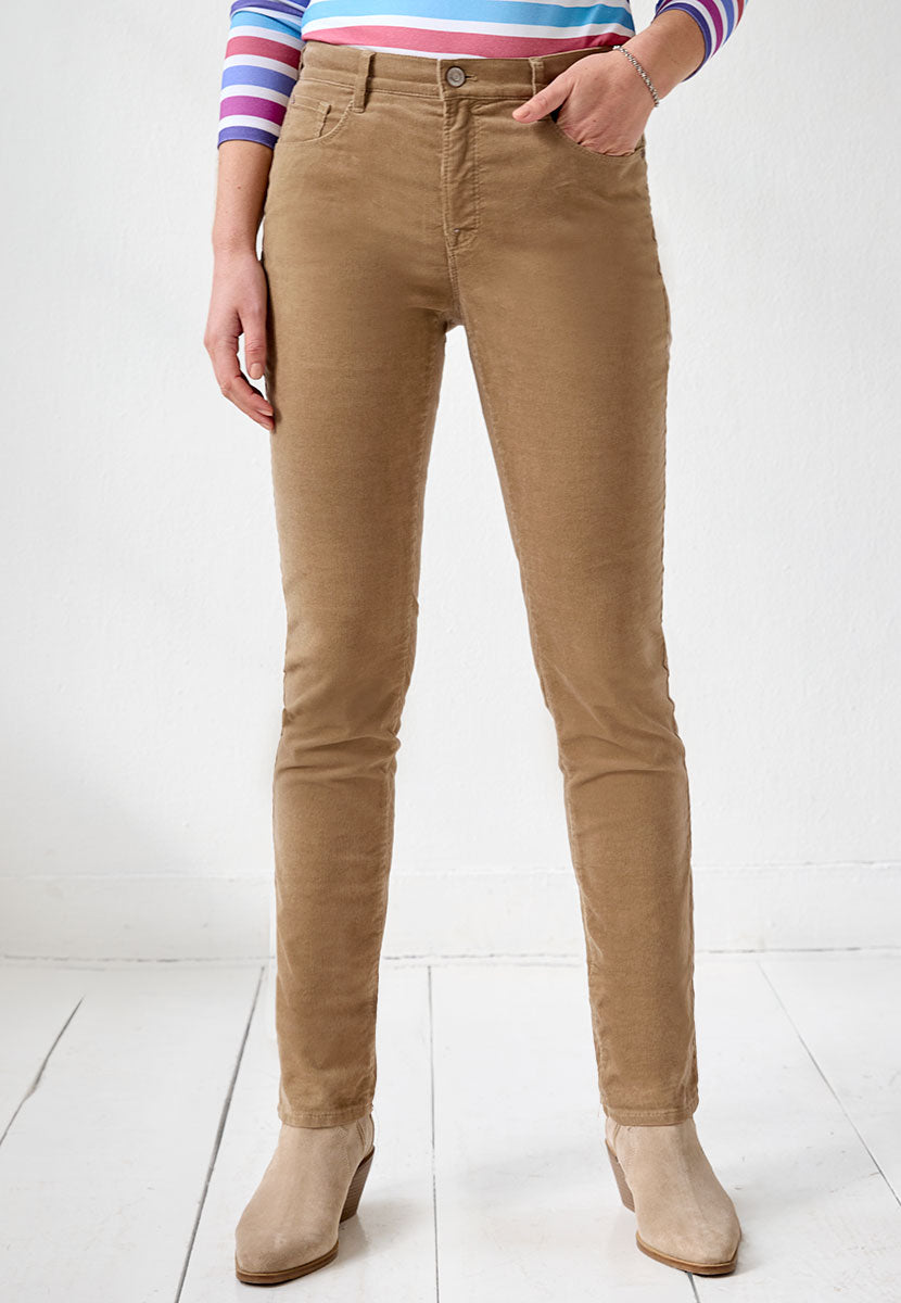 BRAX Premium Cord Mary Fit Trouser - Soft Camel