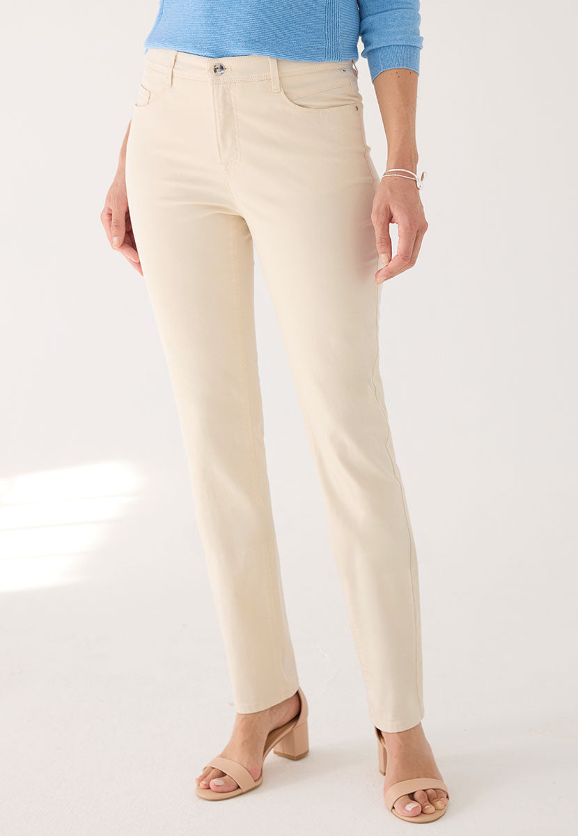 BRAX Mary Slim Leg Superior High Quality Cotton Trousers - Vanilla Natural Beige Ivory Five Pocket Style Zip and Fly
