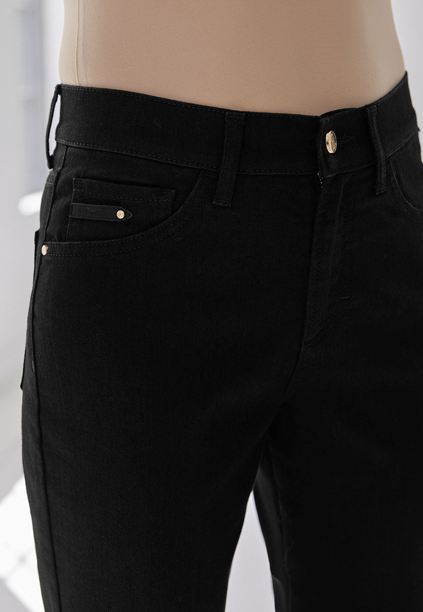 May Slim Leg Ankle Grazer Jean - Black Denim