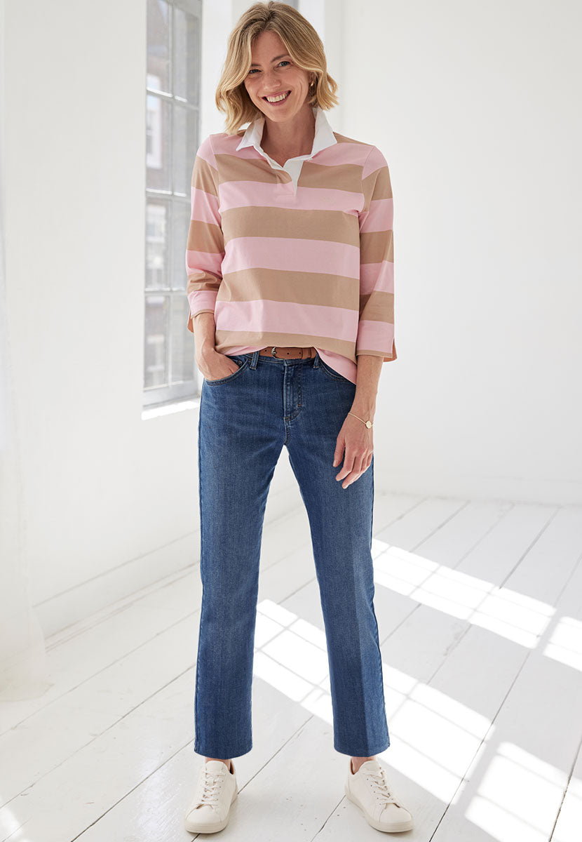May Slim Leg Ankle Grazer Jean - Mid Denim