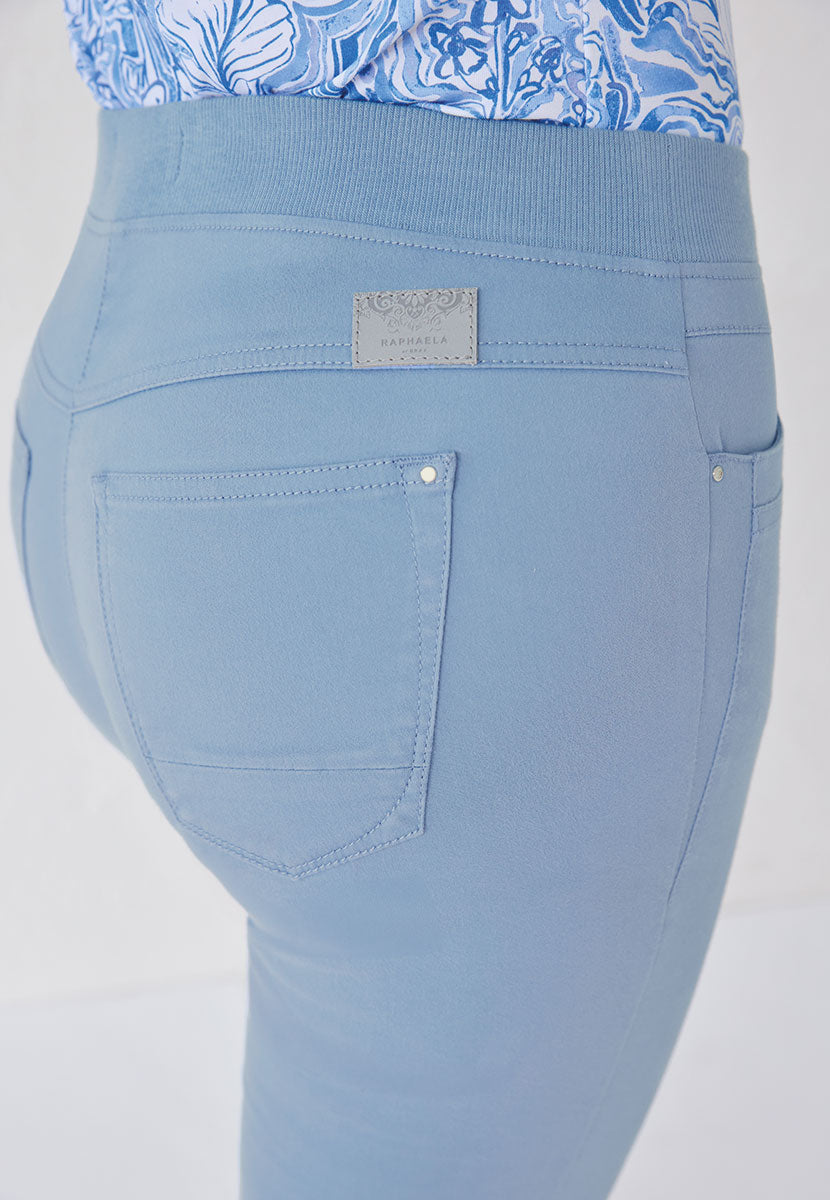 BRAX Pamina Straight Leg Pull on Elasticated Waist Trouser - Blue Sky