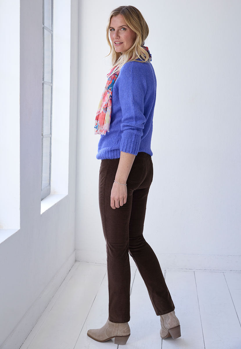BRAX Pamina Fine Cord Trouser - Chocolate