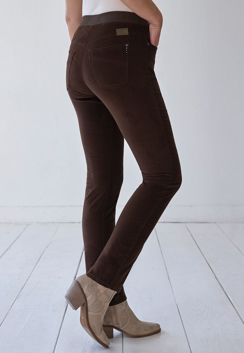 BRAX Pamina Fine Cord Trouser - Chocolate