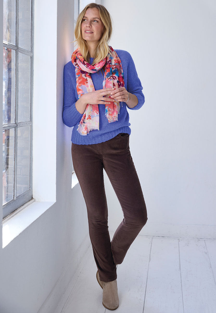 BRAX Pamina Fine Cord Trouser - Chocolate