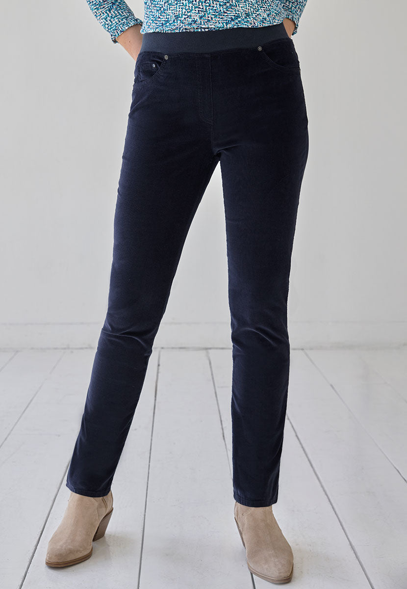 BRAX Pamina Fine Cord Trouser - Dark Navy