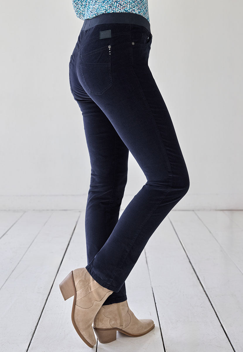 BRAX Pamina Fine Cord Trouser - Dark Navy