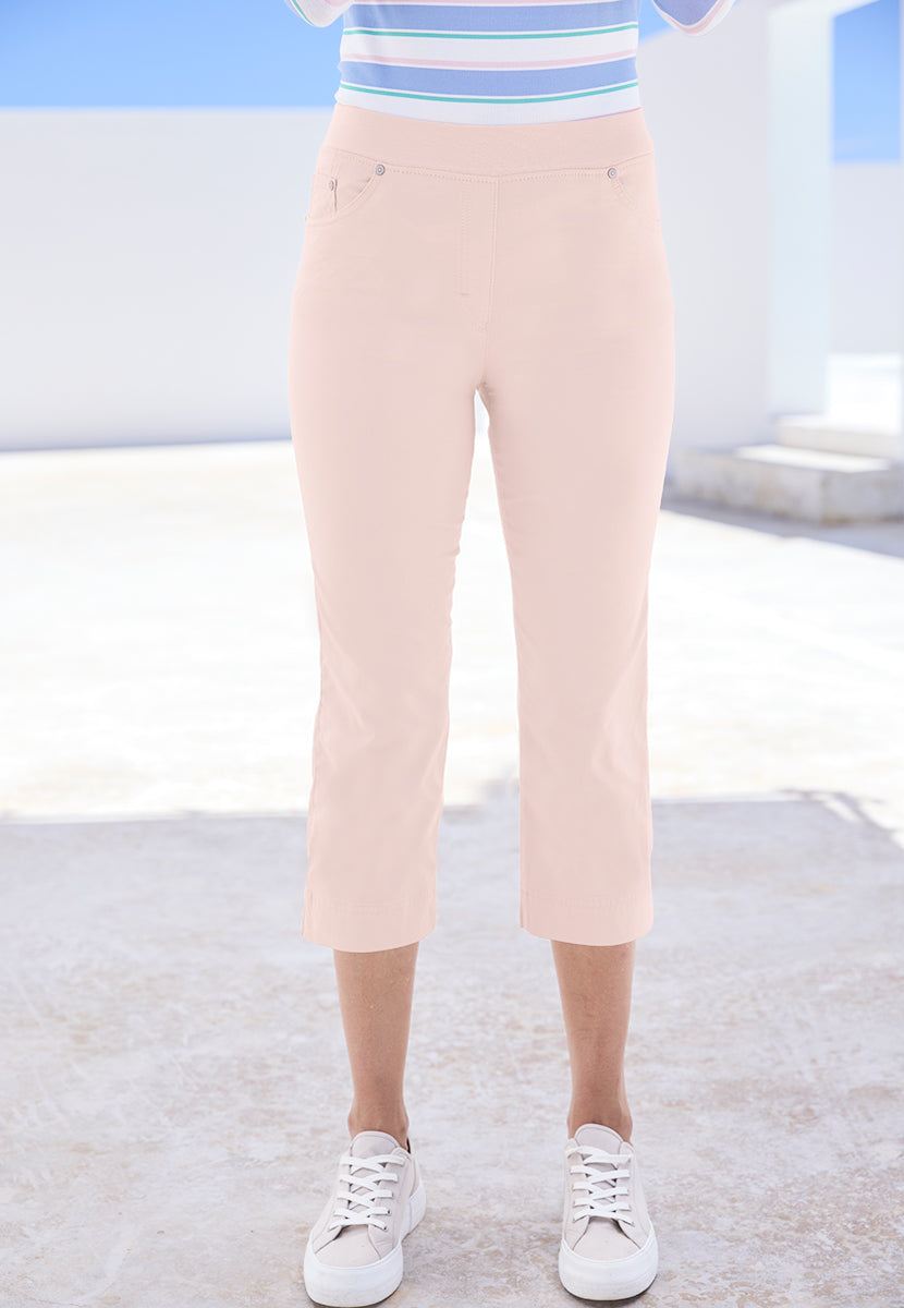 BRAX Pamina Pull on Crop Trouser - Pink Blush
