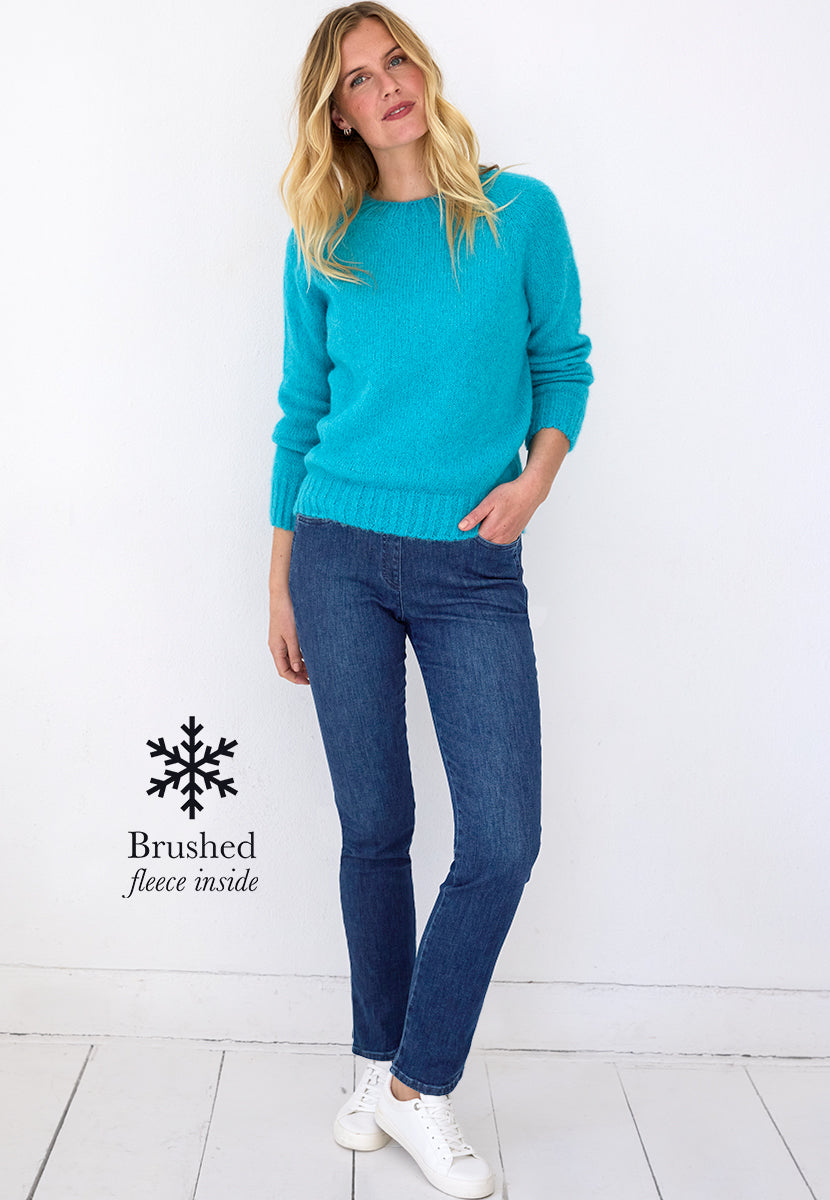 BRAX Pamina Thermal Trouser - Mid Denim