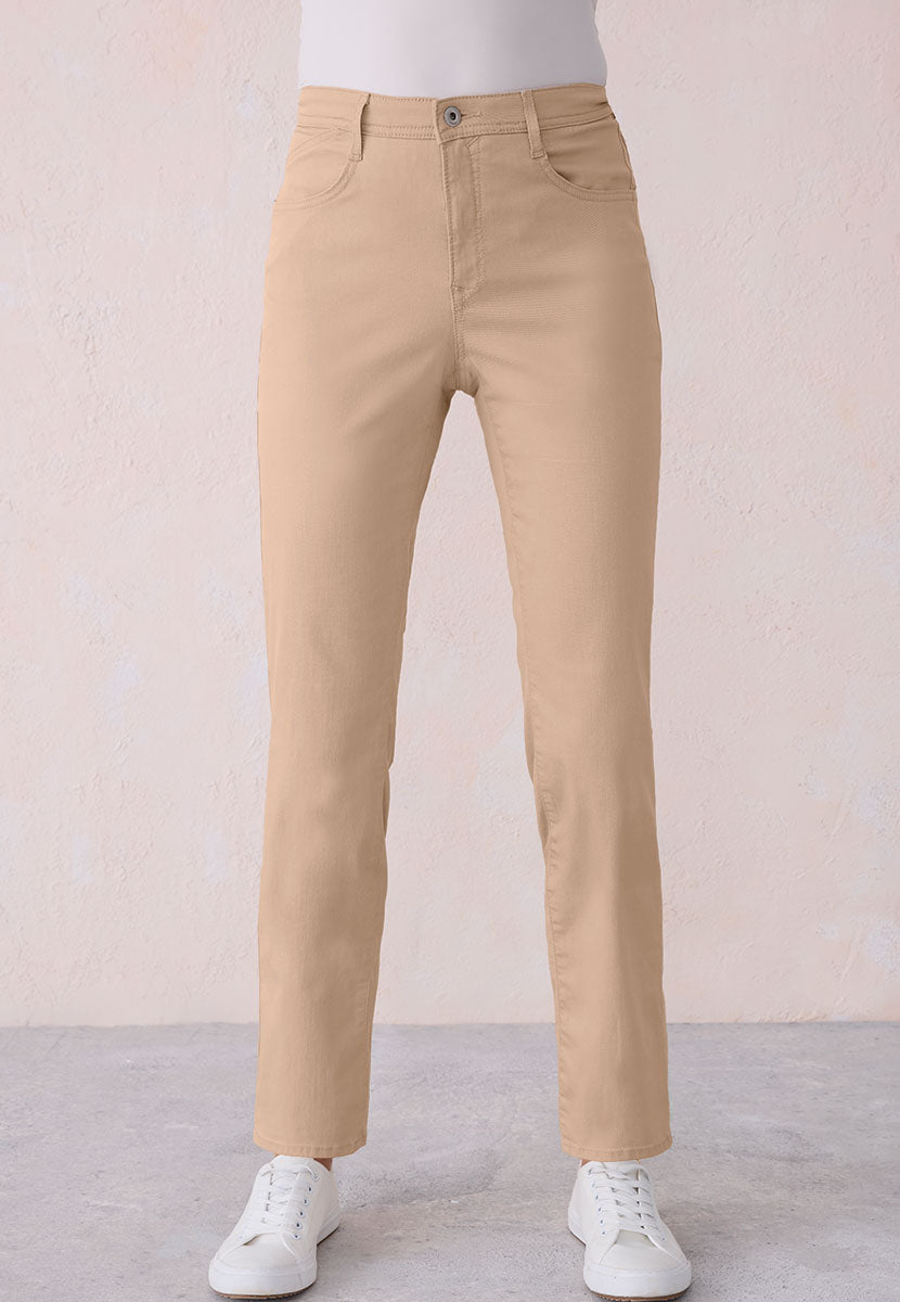 BRAX Summer Denim Carola Fit Trouser - Warm Almond