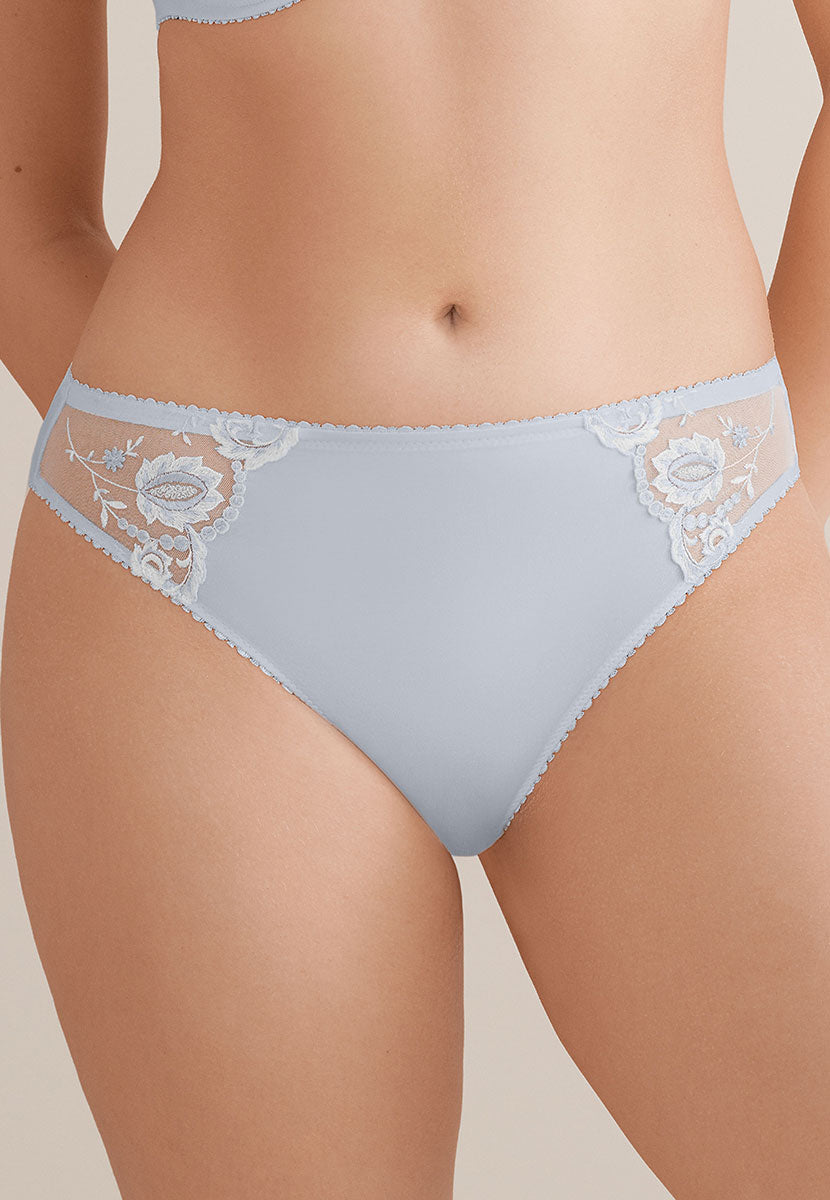 Conturelle Provence Bikini Brief - Ice Blue Front View