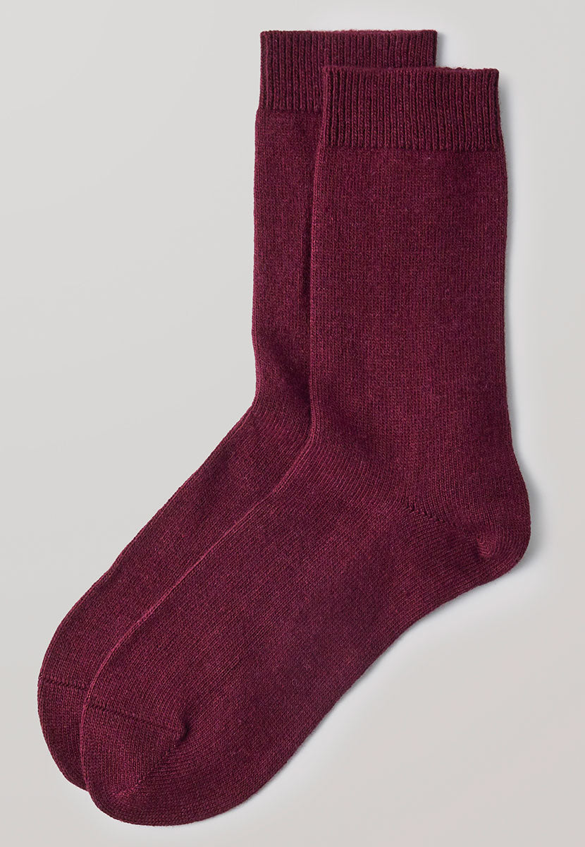 FALKE Cosy Wool Ankle Sock - Barolo Front View