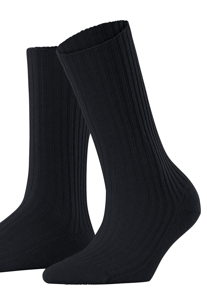 Falke Cosy Wool Ribbed Boot Socks - Dark Navy Deep Blue Wool and Cashmere Warm and Comfortable Falke Perfect Fit Reinforced Seams Last Quality