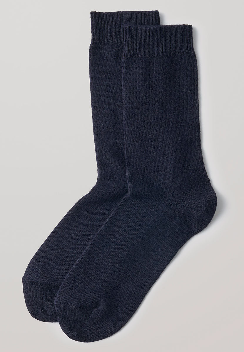 FALKE Cosy Wool Ankle Sock - Dark Navy Front View