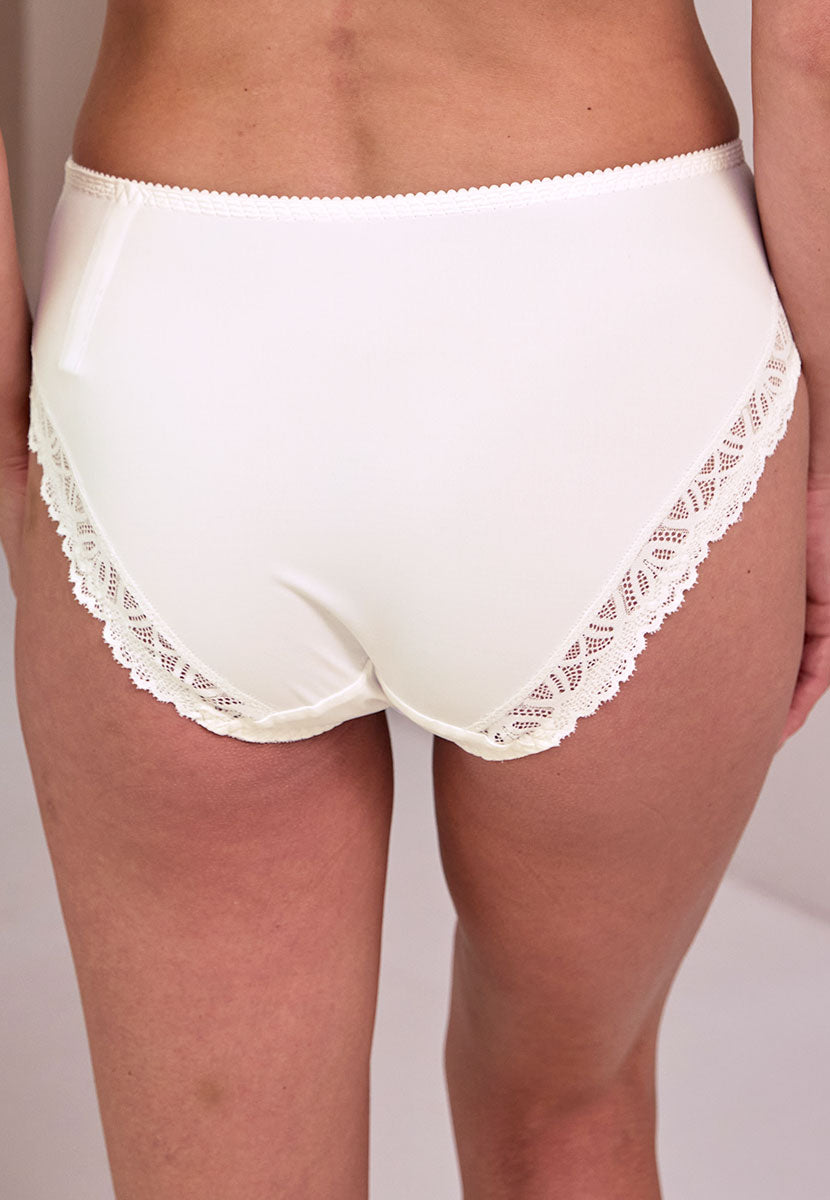 Prima Donna Salerno Full Brief - Ivory Super Soft and Silky with Beautiful Lace Detail For Elevated Sexy Look Back View