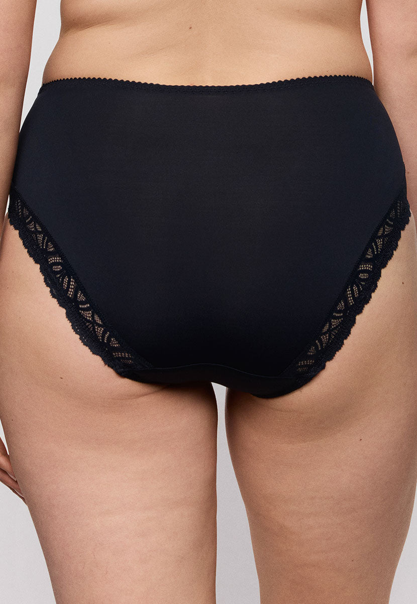 Prima Donna Salerno Full Brief - Midnight Blue Super Soft and Silky with Beautiful Lace Detail For Elevated Sexy Look Back View