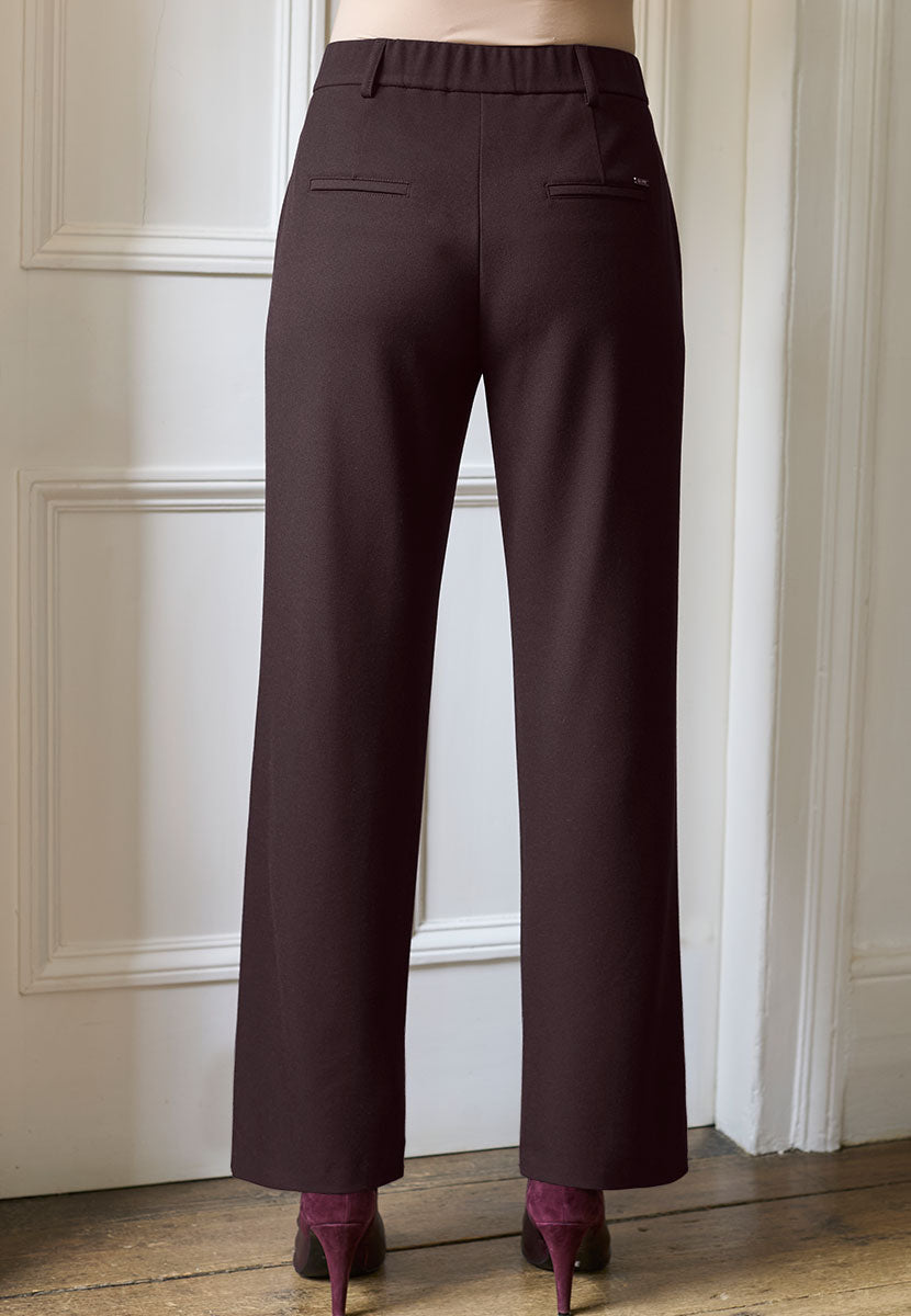 TONI Carrie Tailored Trouser - Deep Mulberry Back View