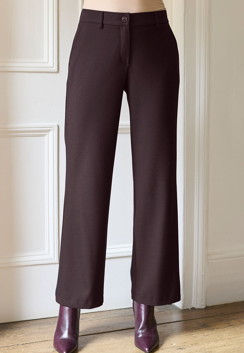 TONI Carrie Tailored Trouser - Deep Mulberry Front Alt View