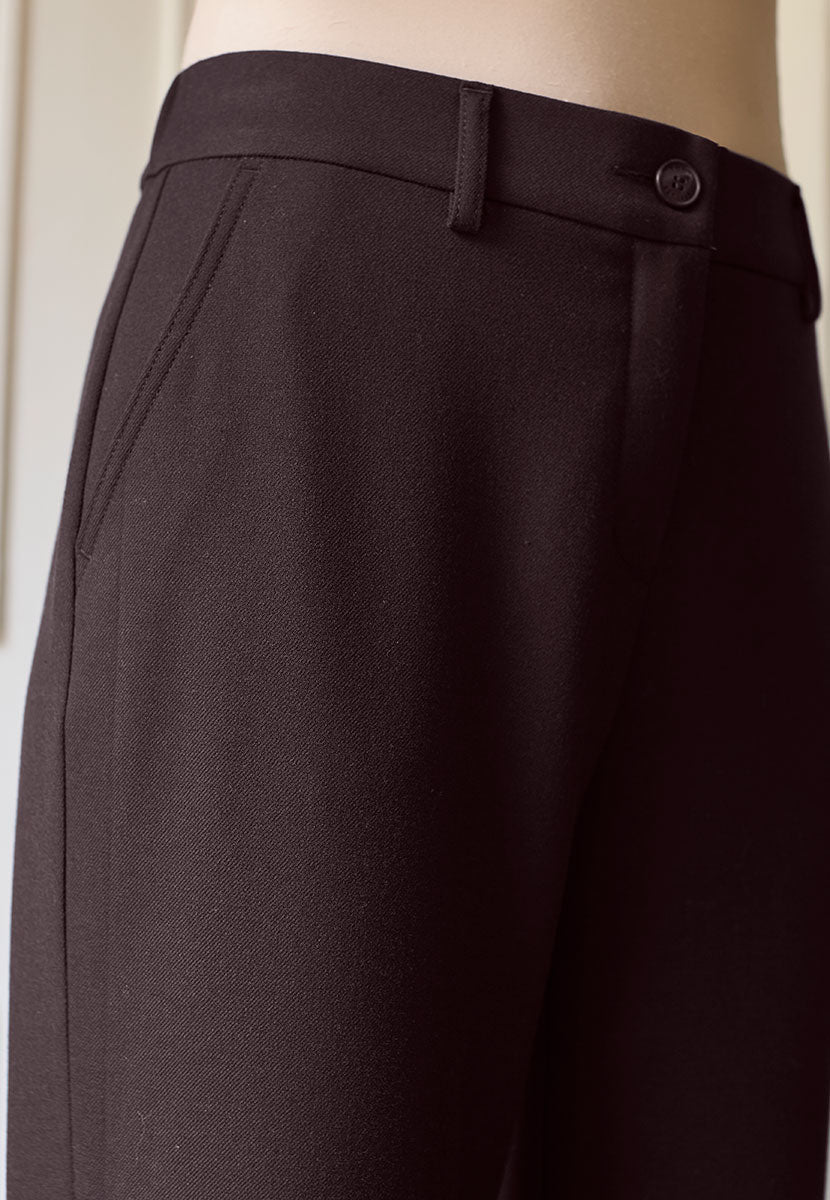 TONI Carrie Tailored Trouser - Deep Mulberry Front Detail View