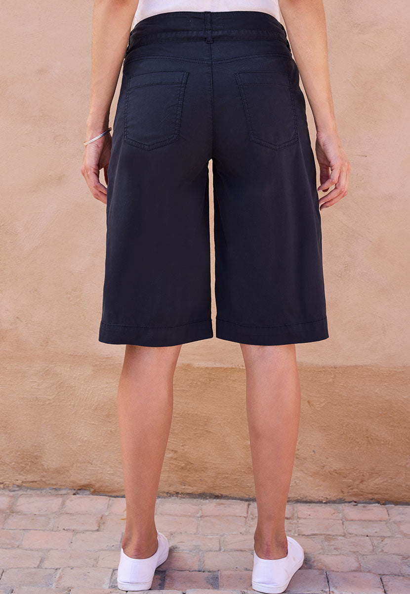 TONI Viola Wide Leg Shorts - Dark Navy