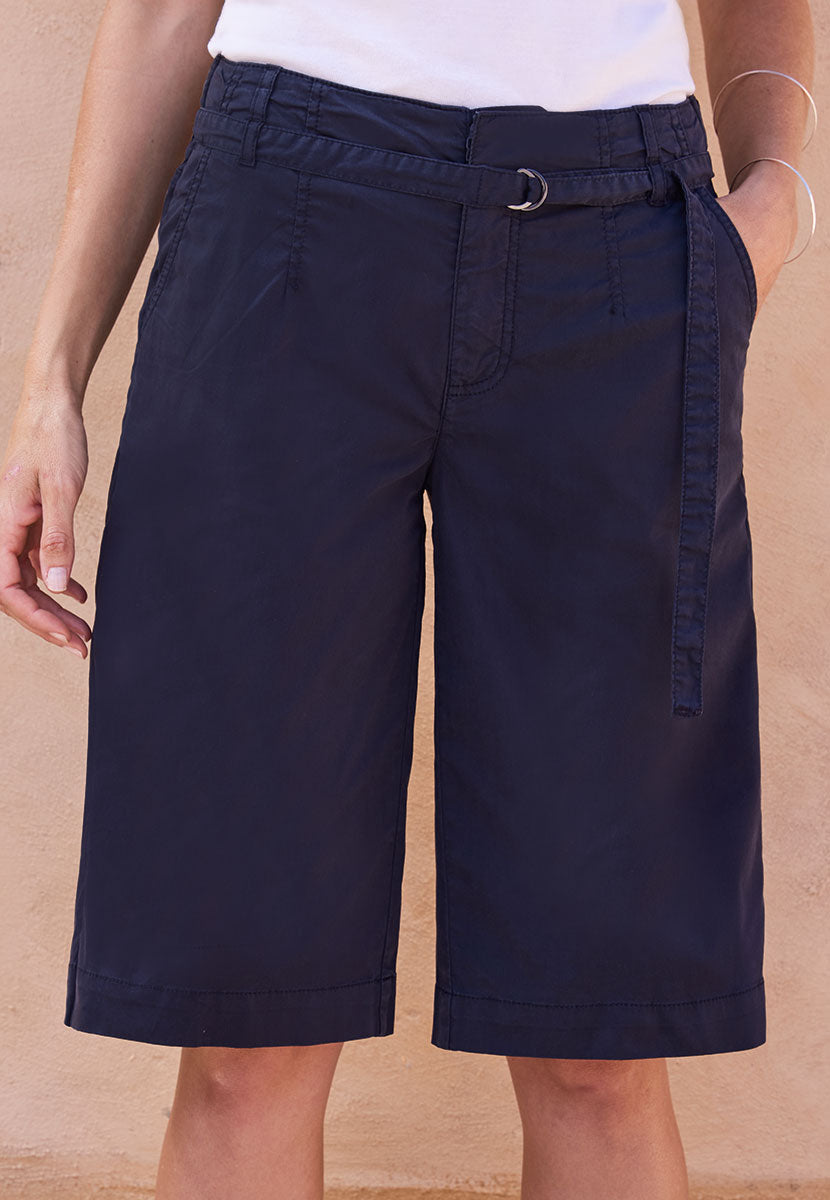 TONI Viola Wide Leg Shorts - Dark Navy