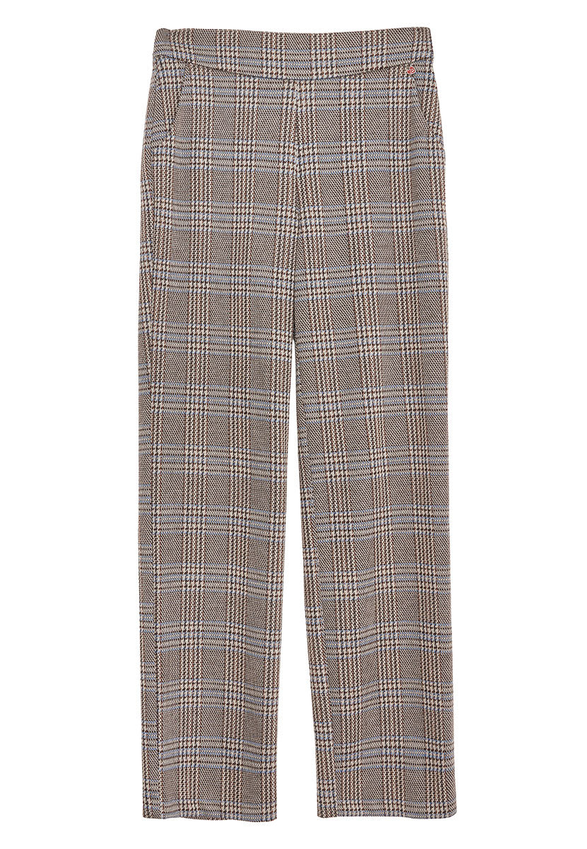 TONI Wide Leg Jenny Trouser - Chocolate Check