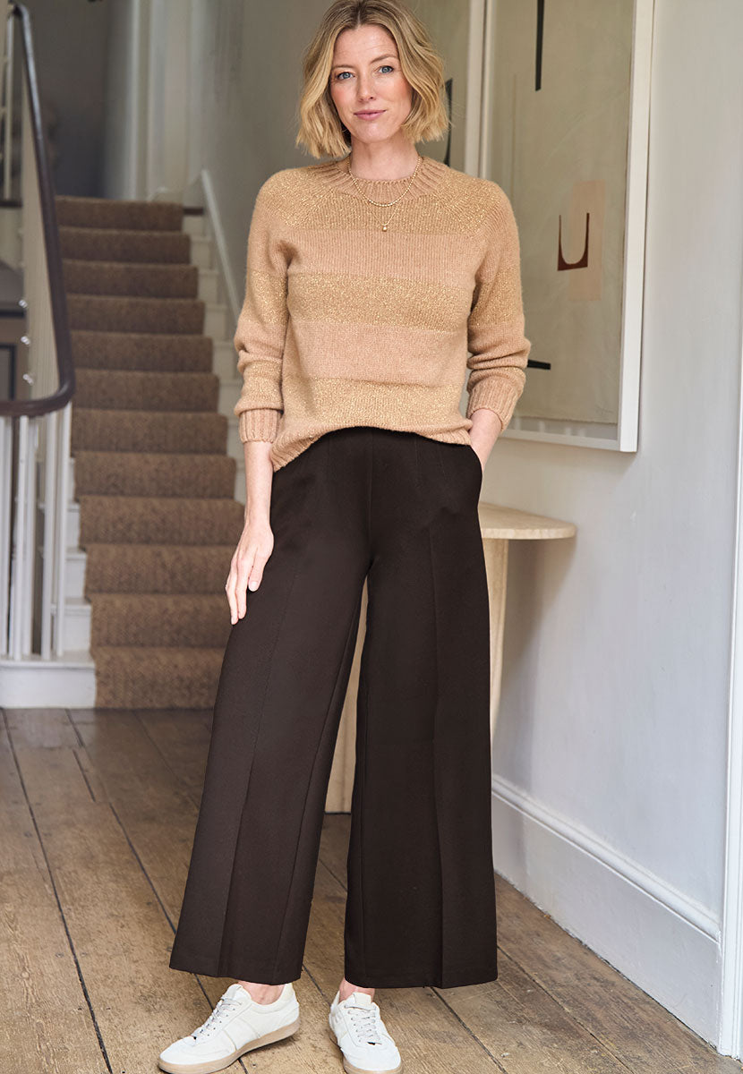 TONI Jenny Extra Wide Leg Trouser - Dark Chocolate