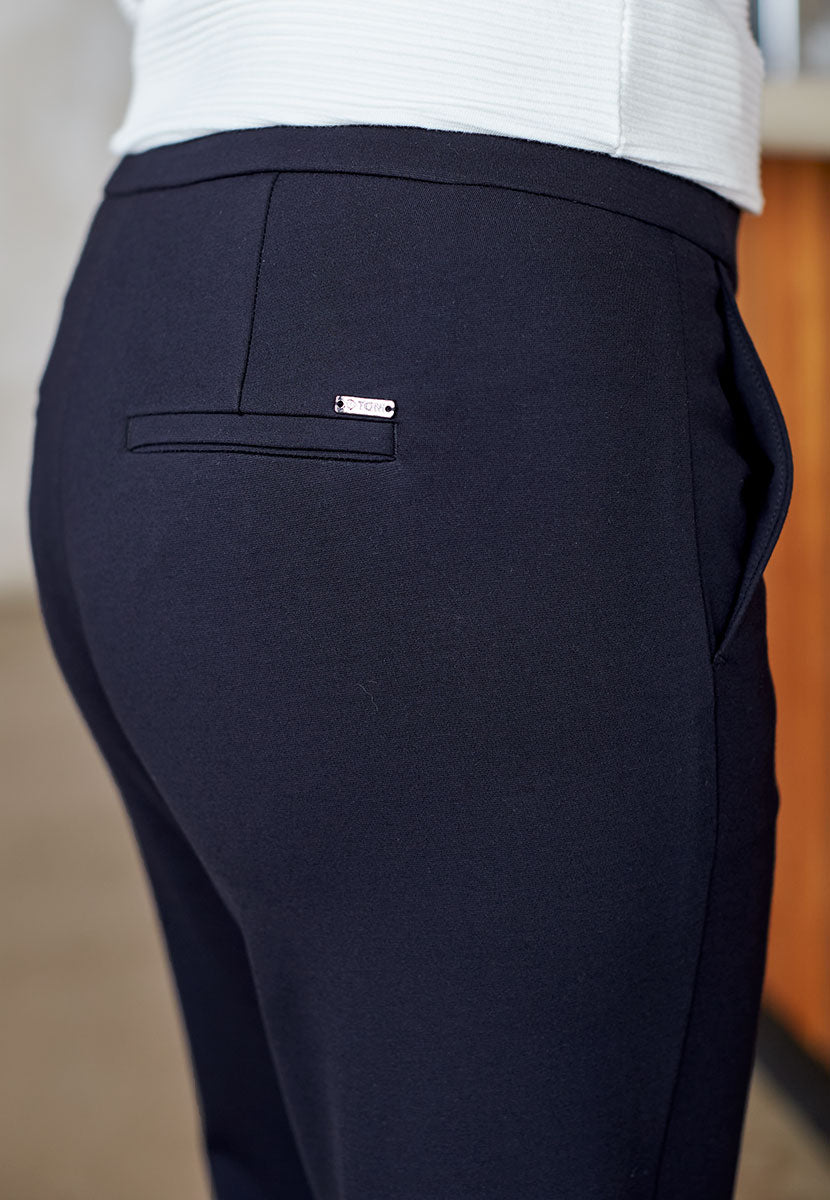 TONI Jenny Wide Leg Trouser 30 Inch Leg - Dark Navy Back Detail View