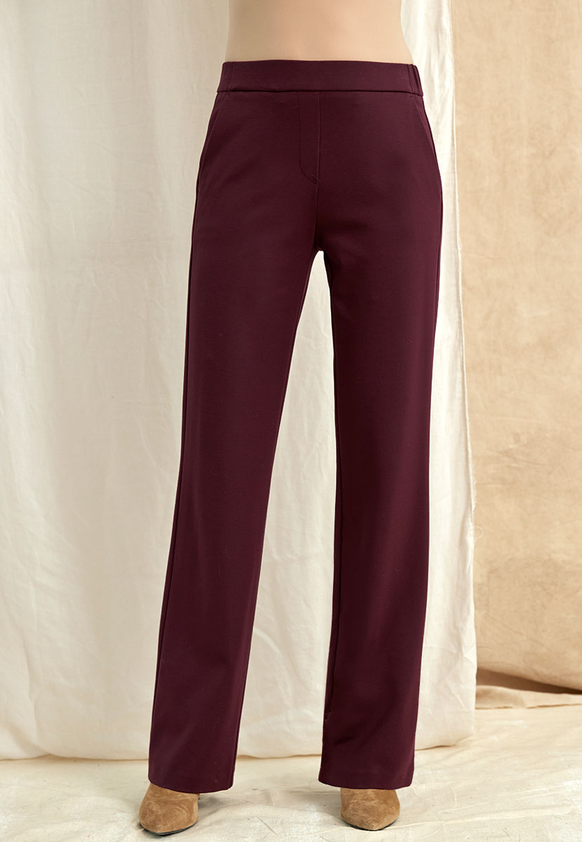 TONI Jenny Wide Leg Trouser - Deep Mulberry