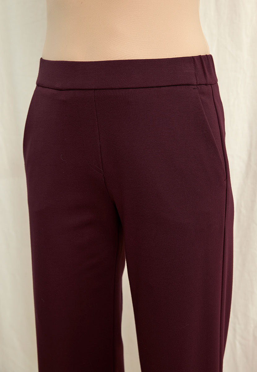 TONI Jenny Wide Leg Trouser - Deep Mulberry