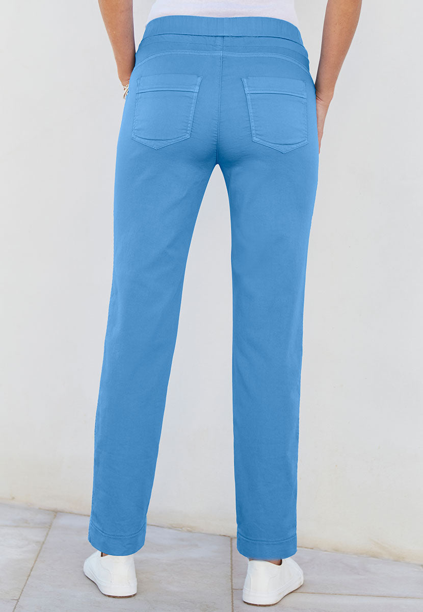 TONI Sue Tapered Leg Pull on Trousers - Cornflower Blue