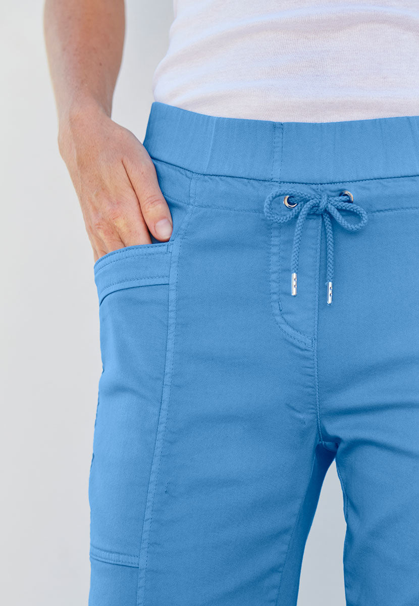 TONI Sue Tapered Leg Pull on Trousers - Cornflower Blue