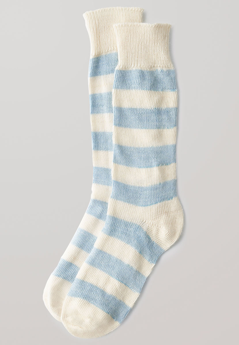 Cosy Bed Socks Blue Stripe