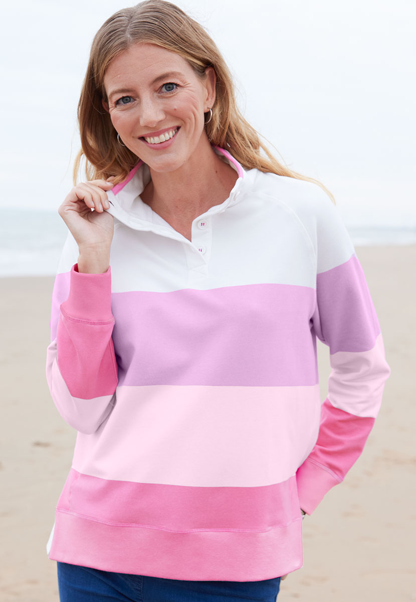 Clara Cosy Sweatshirt - Pink Stripe