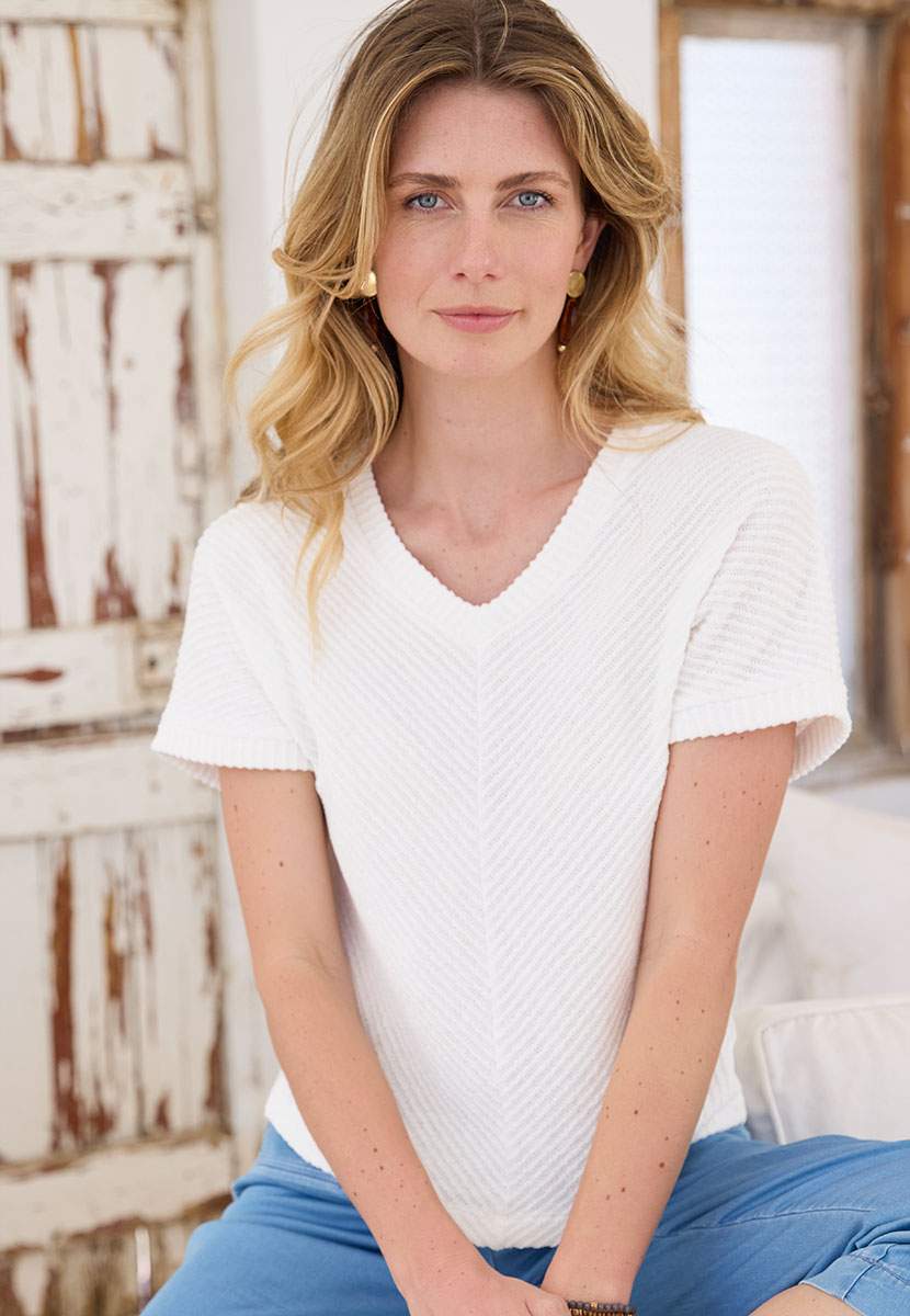 Dana Knitted Top - Soft White