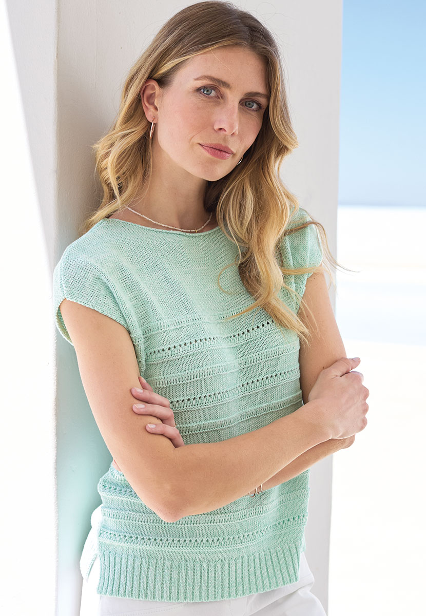 Elodie Knitted Top - Soft Mint Marl