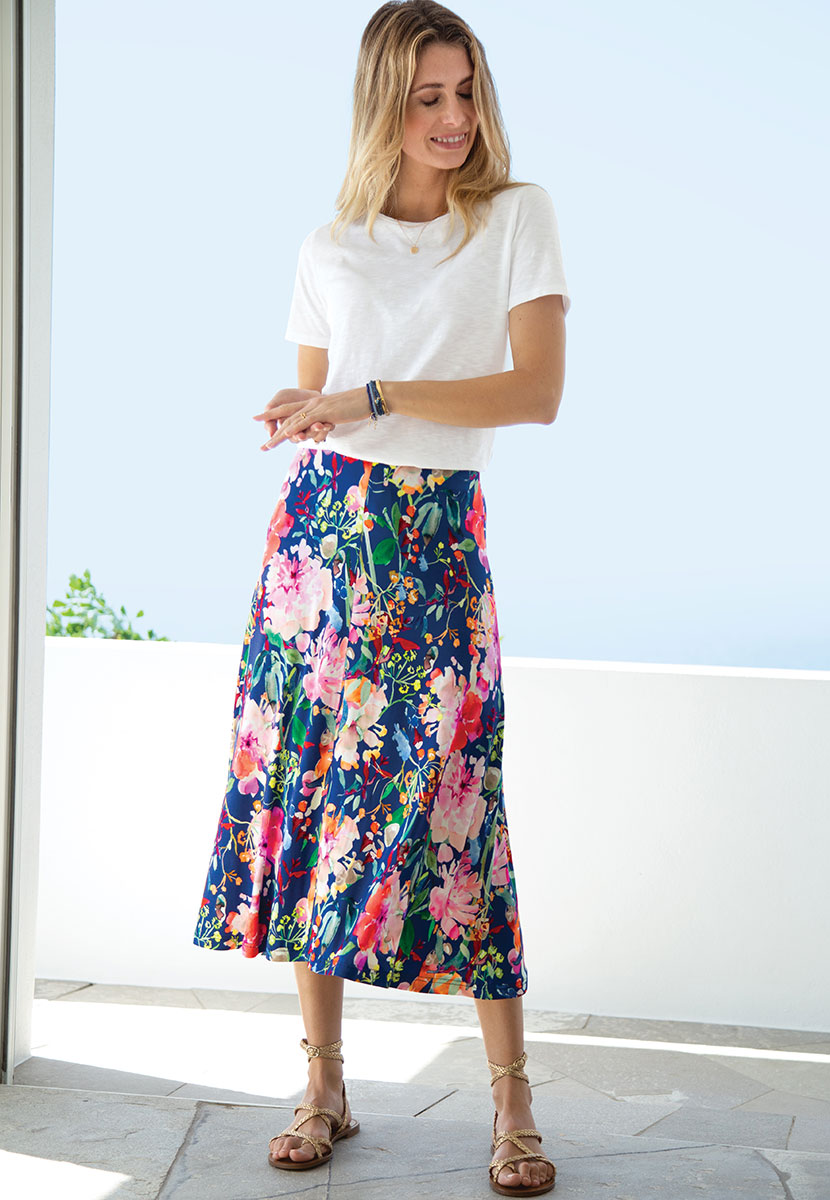 Kira Midi Skirt - Amalfi Print
