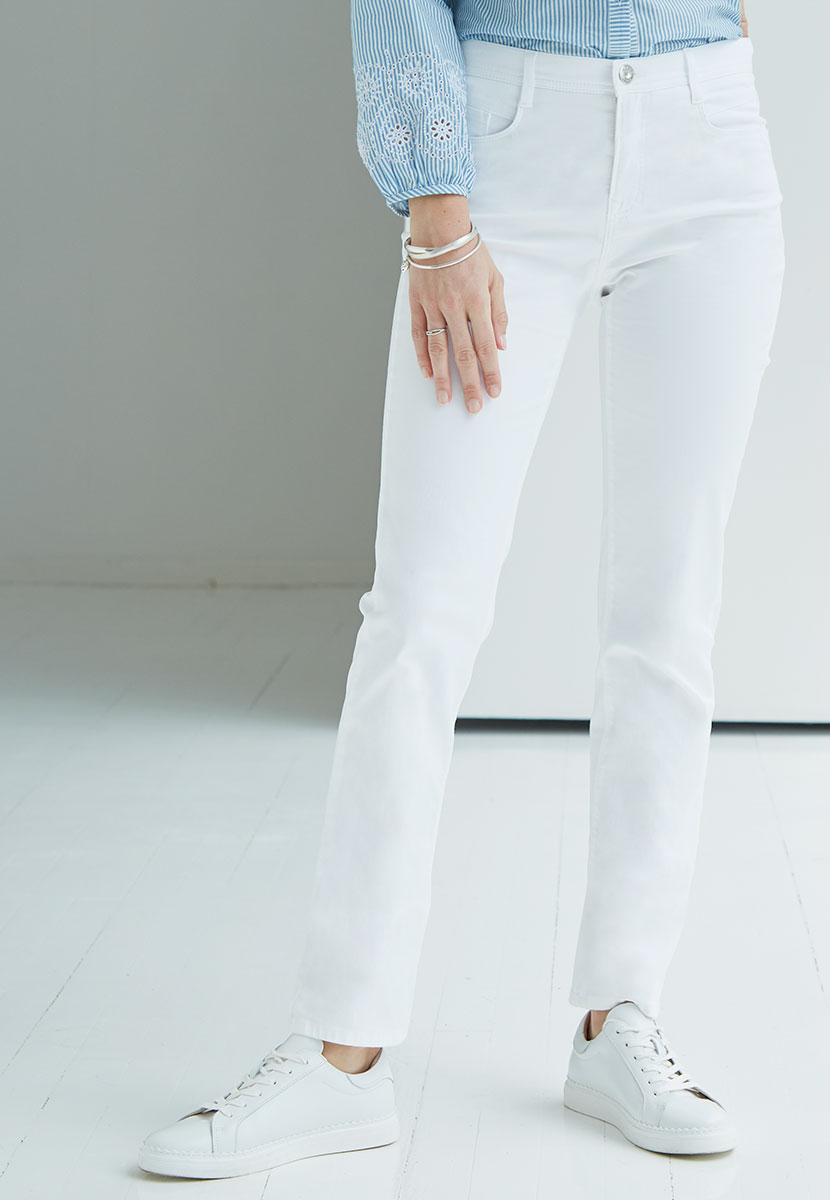 BRAX Superior Cotton Mary Slim Fit Trouser – White