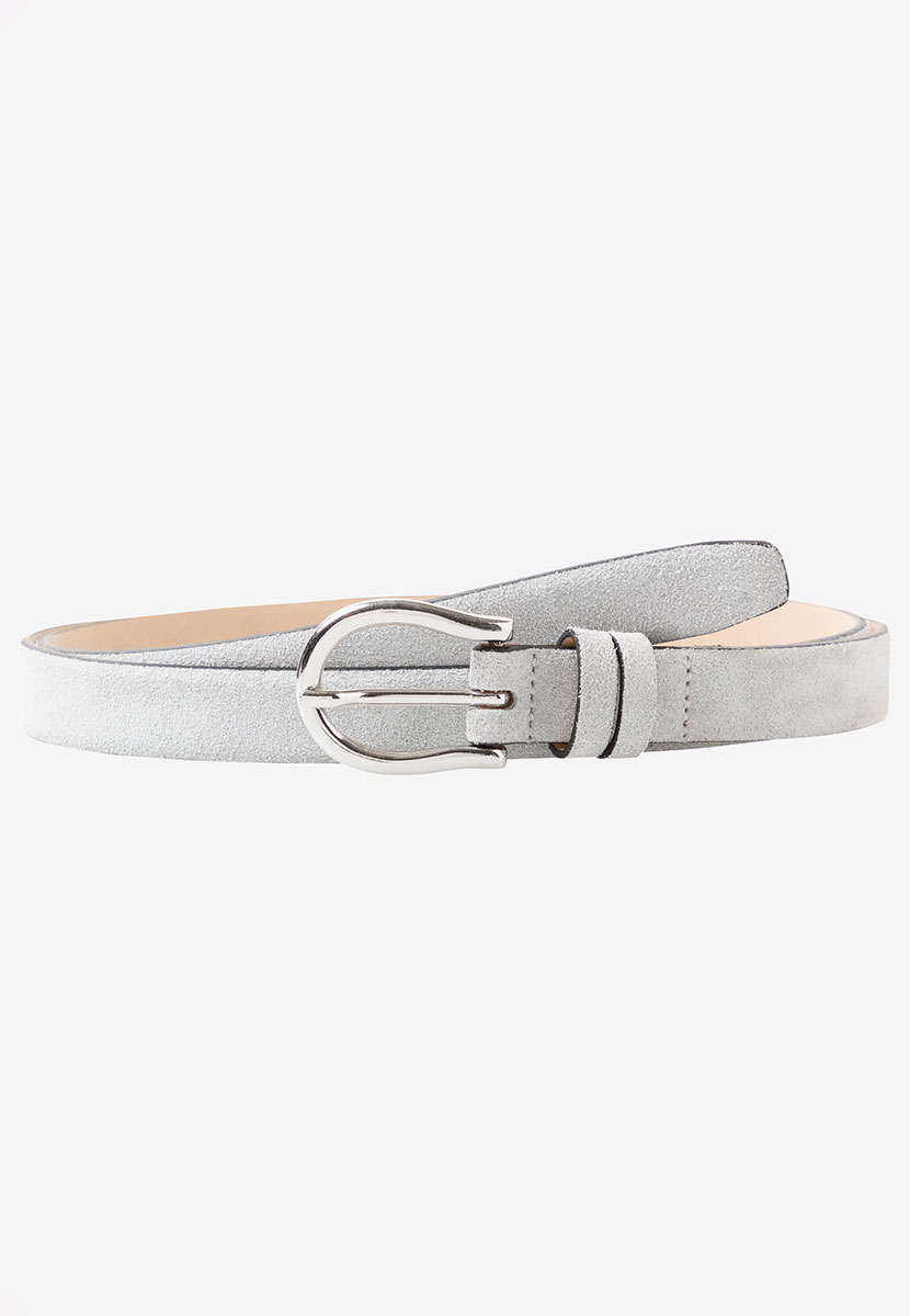 BRAX Suede Leather Belt - Silver Grey