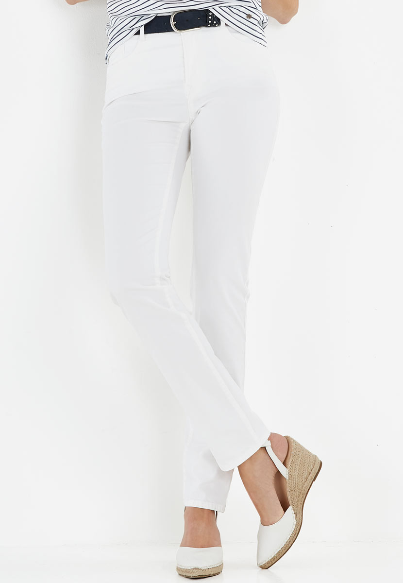 Brax Mary Summer Denim Cropped 7/8 Trousers - White